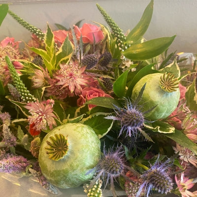 Flower painting in acrylics